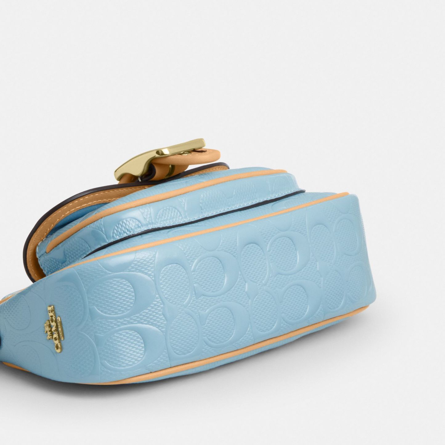 Ashton Mini Shoulder Bag In Signature Leather - Gold/Light Blue - view 8