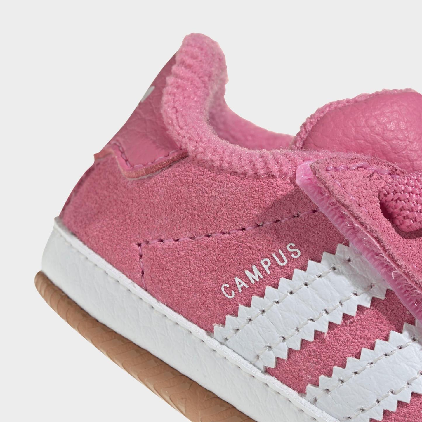 Infant adidas Originals Campus 00s Stretch Lace Comfort Closure Crib Shoes - Bliss Pink/White/Gum - Detail shot