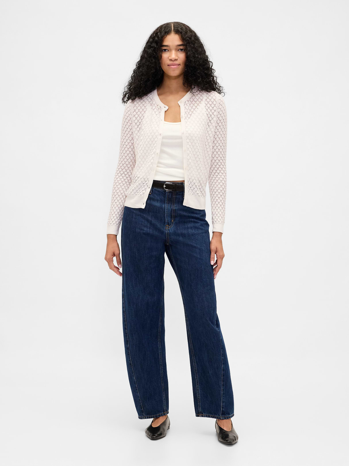 CashSoft Crop Cardigan - Ivory frost