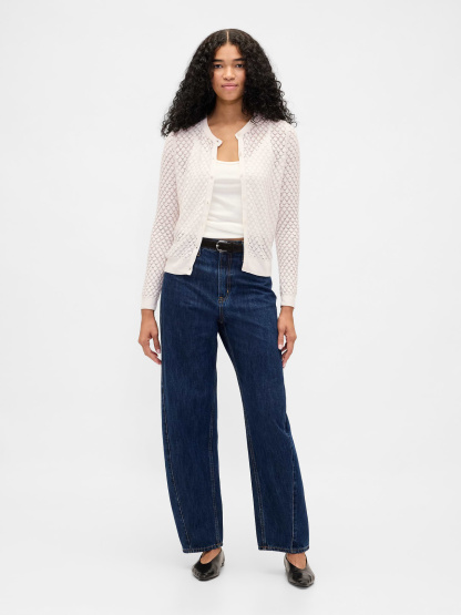 CashSoft Crop Cardigan - Ivory frost
