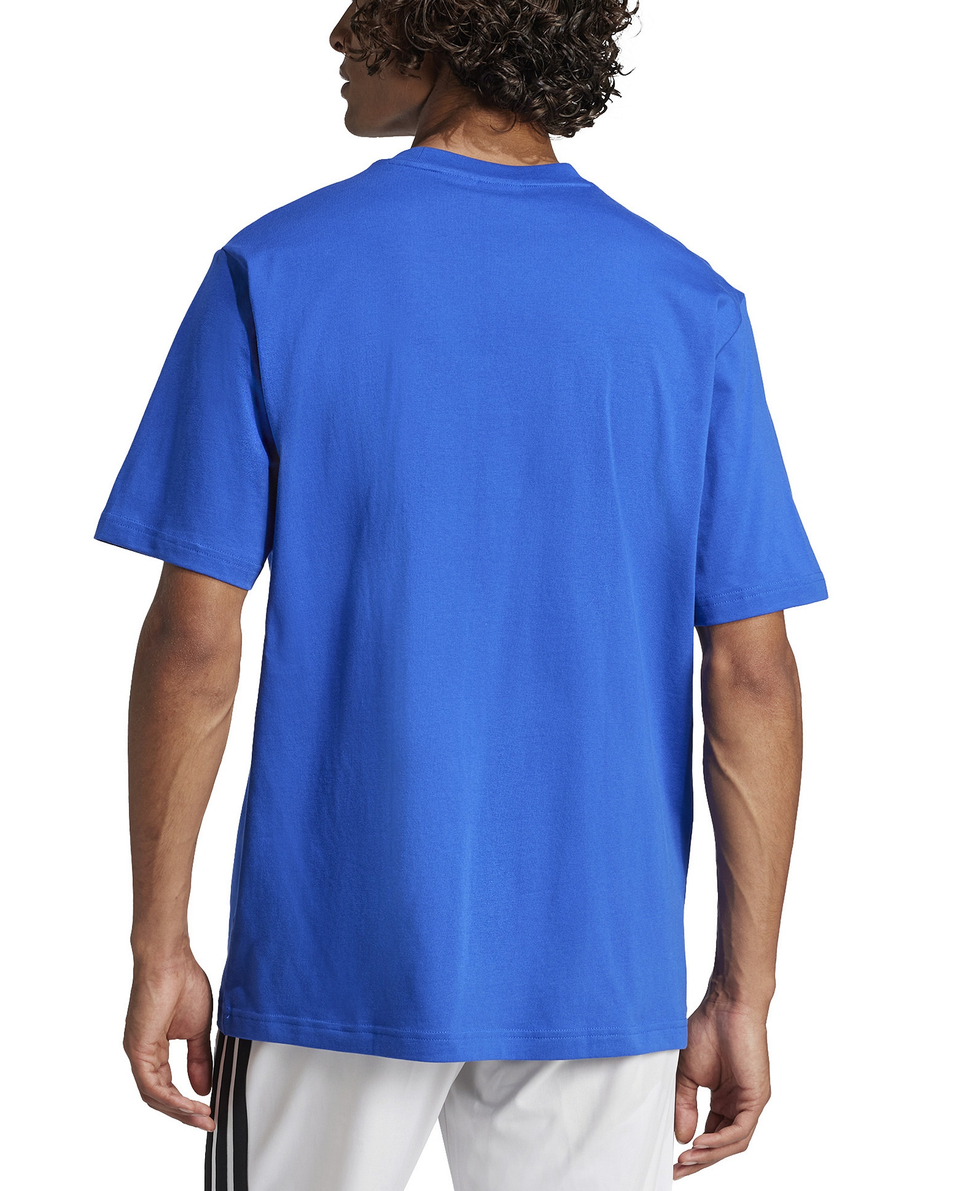 adidas Men's Essentials Linear Logo Graphic Regular-Fit T-Shirt - Royal Blue/Black