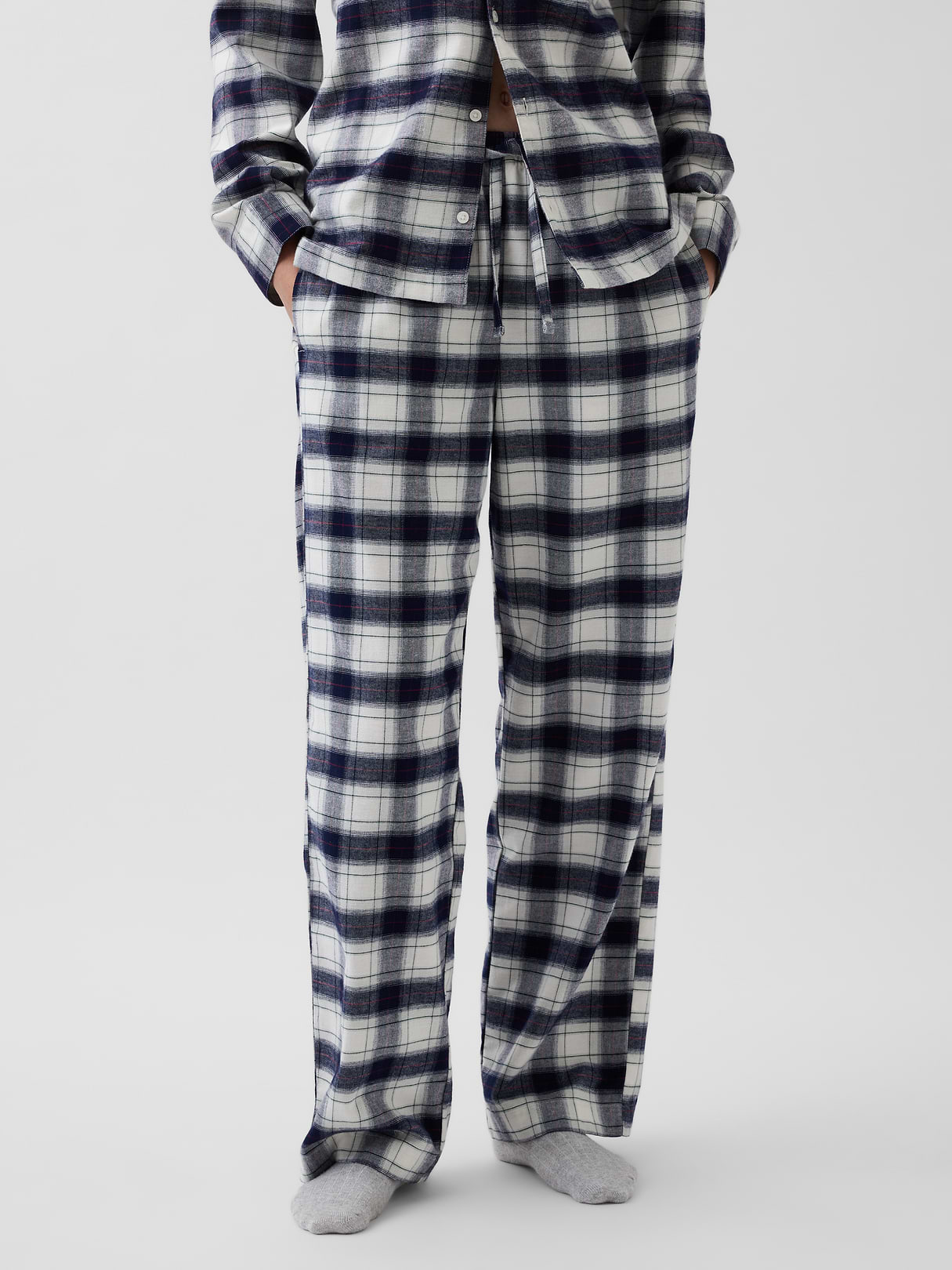 Adult Softest Flannel PJ Pants - Navy plaid