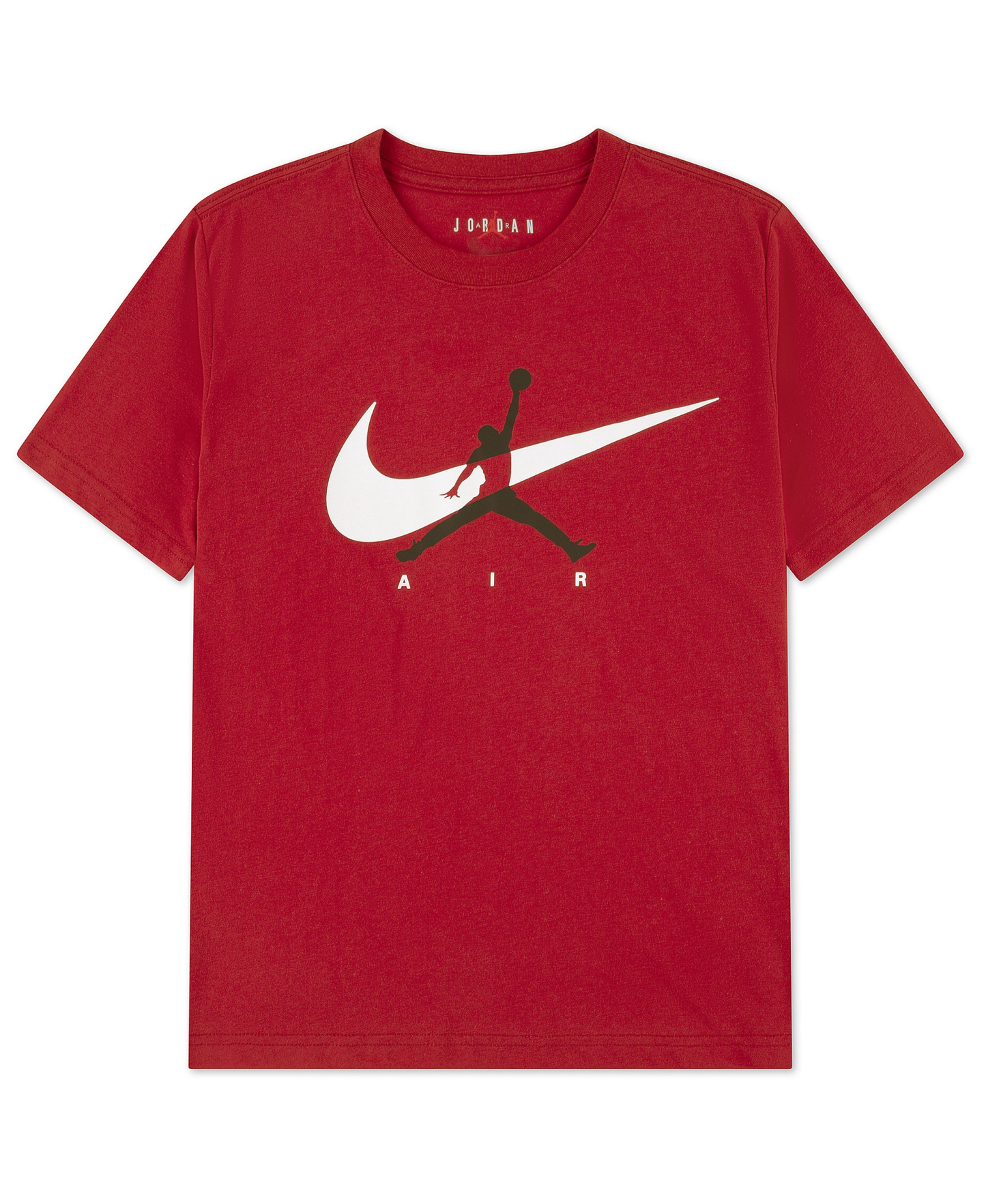Jordan Boys' 8-20 Jumpman Swoosh Logo Crewneck T-Shirt - Gym Red