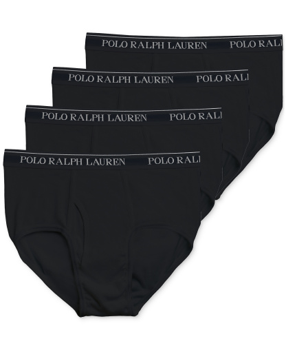 Polo Ralph Lauren Men's 4-Pack Classic-Fit Mid-Rise Briefs - Polo Black