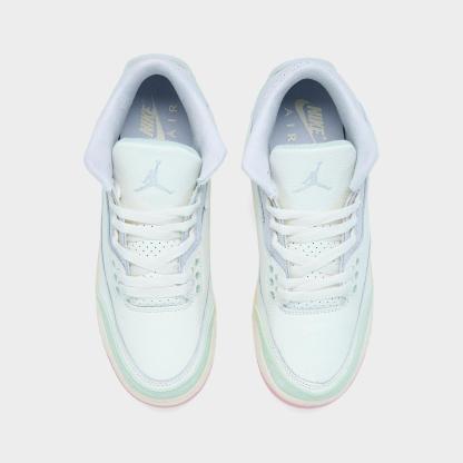 Big Kids' Air Jordan Retro 3 Basketball Shoes - Sail/Jade Aura/Aura/Iced Carmine/Muslin/Iris Whisper - view 5