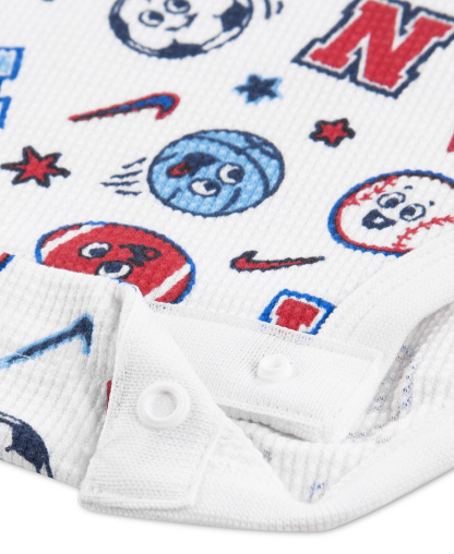 Nike Baby Boys' Allover Print Bodysuit and Pants, 2-Piece Set - White/Blue
