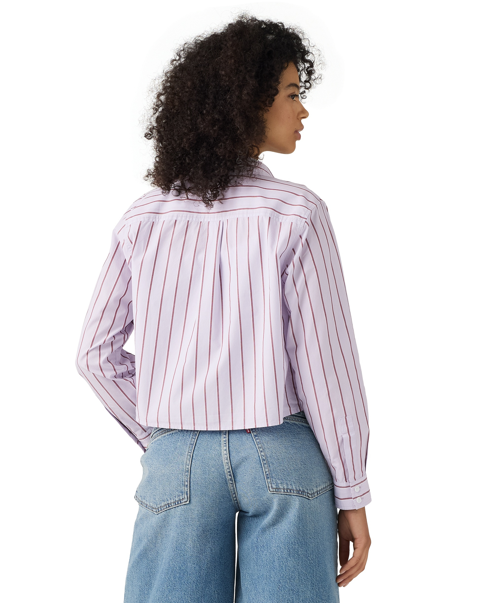 Levi's Women's Sully Long-Sleeve Shirt - Adora Stripe Lavender Blue