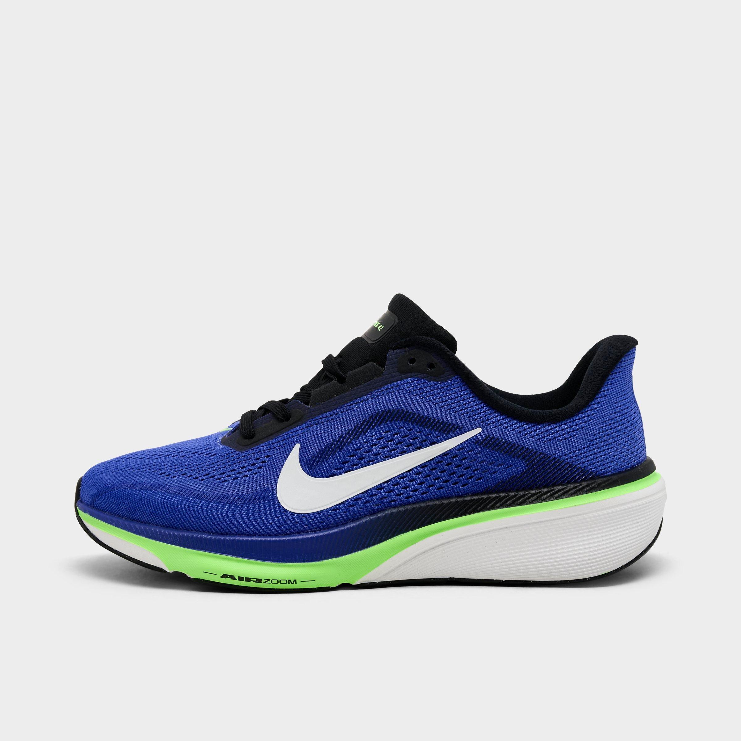Big Kids' Nithtke Pegasus 42 Running Shoes - Sapphire/Lapis/Lime Blast/Black - Left shoe facing left. Outside of the shoe.