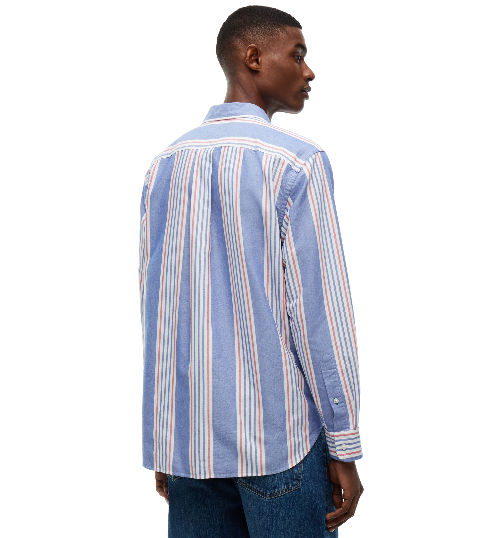 Tommy Hilfiger Men's Heritage Regular-Fit Oxford Stripe Shirt - Wedge Blue/Multistripe