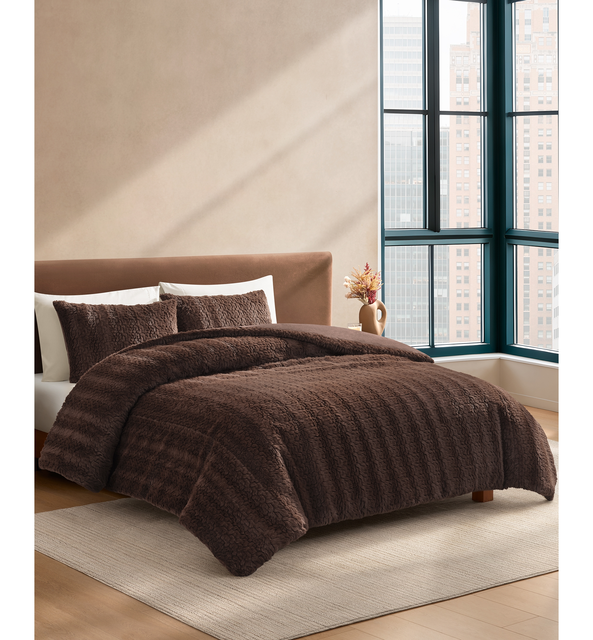 UGG® Lida Faux Fur Comforter Sets - Burnt Cedar