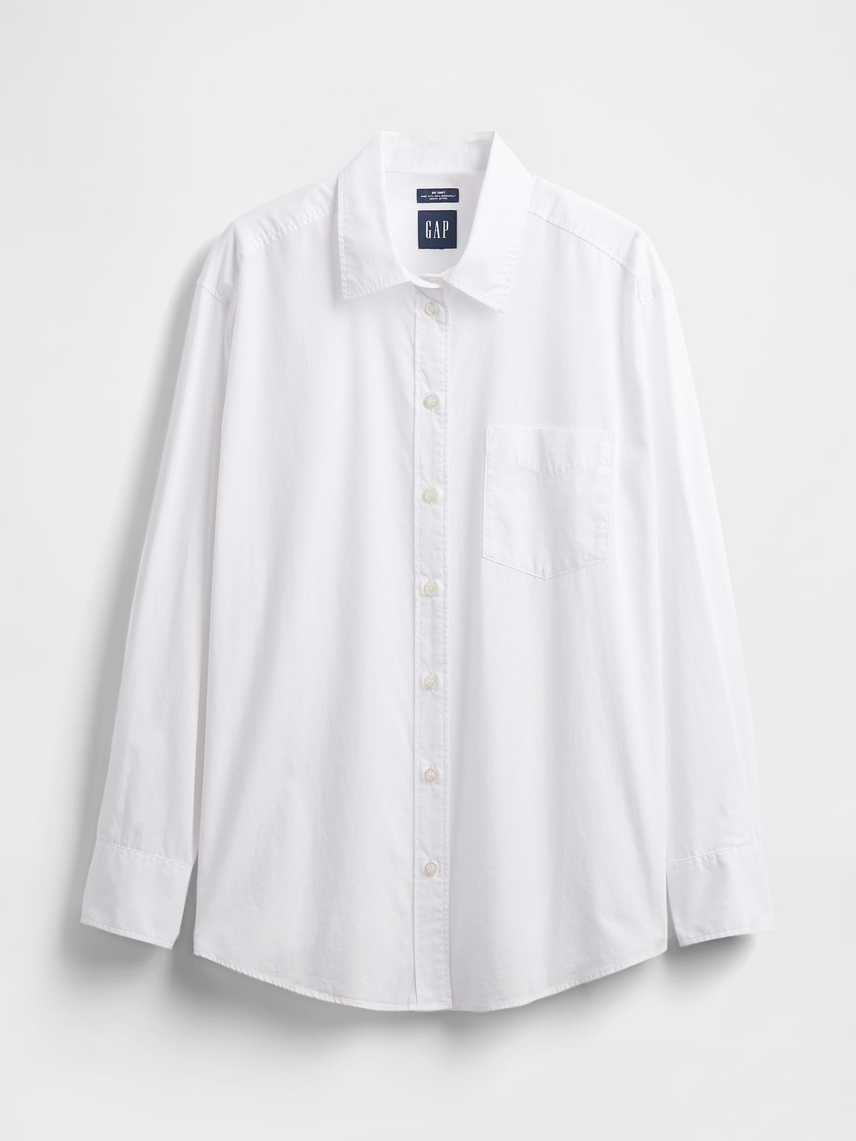 Organic Cotton Poplin Big Shirt - New optic white