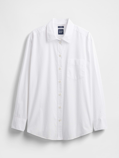 Organic Cotton Poplin Big Shirt - New optic white