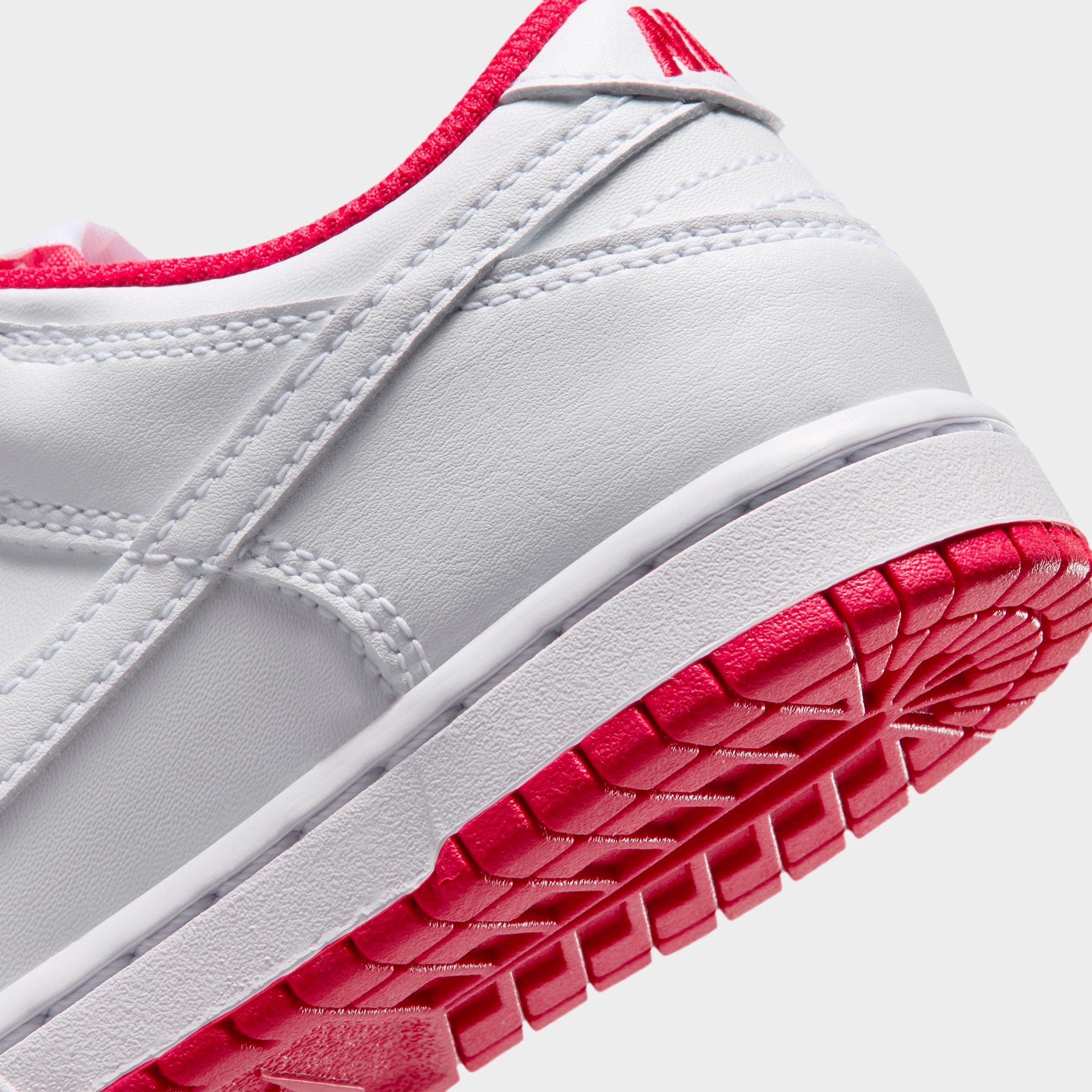 Little Kids' Nithtke Dunk Low Casual Shoes - Part 1 - White/University Red/White - Detail shot