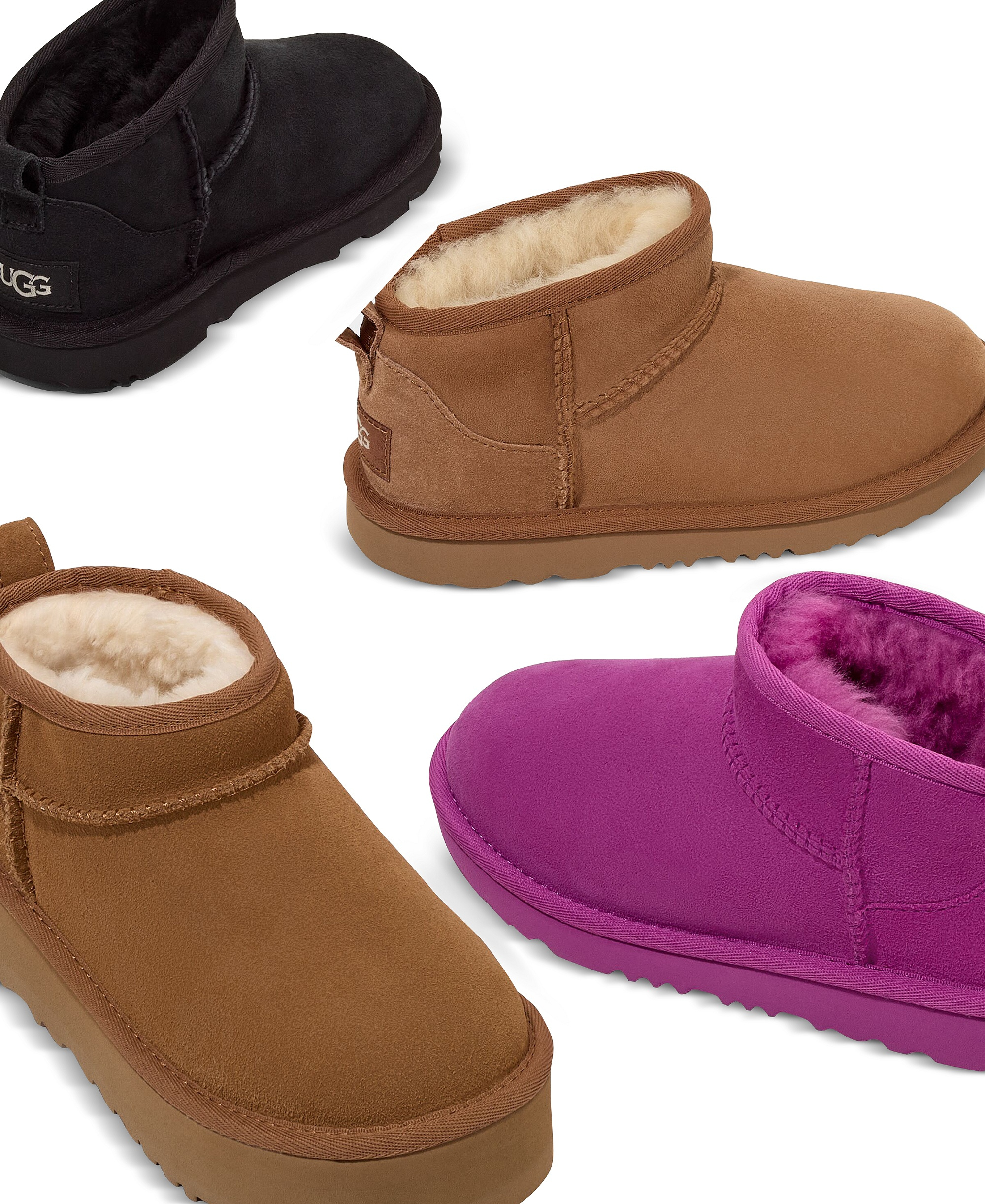 UGG® Kids Classic Ultra Mini Platform Booties - Chestnut
