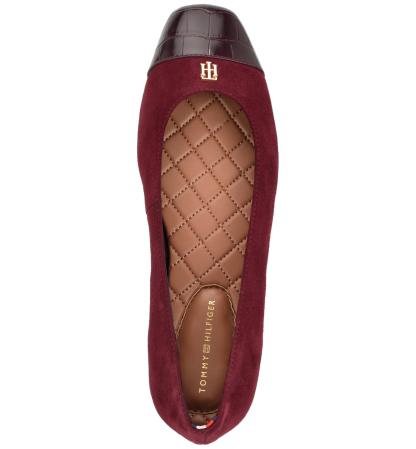 Tommy Hilfiger Women's Bekim Cap Toe Ballet Flats - Dark Red Croco