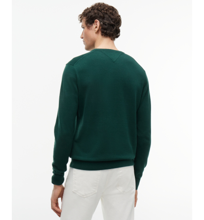 Tommy Hilfiger Men's Essential Cotton Crewneck Sweater - Ornamental Green
