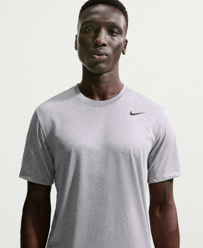 Nike Men's Dri-FIT Legend Fitness Logo T-Shirt - Tumbled Gray