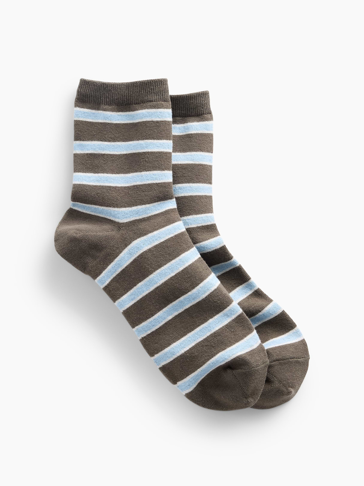 Stripe Half Crew Socks - Blue stripe