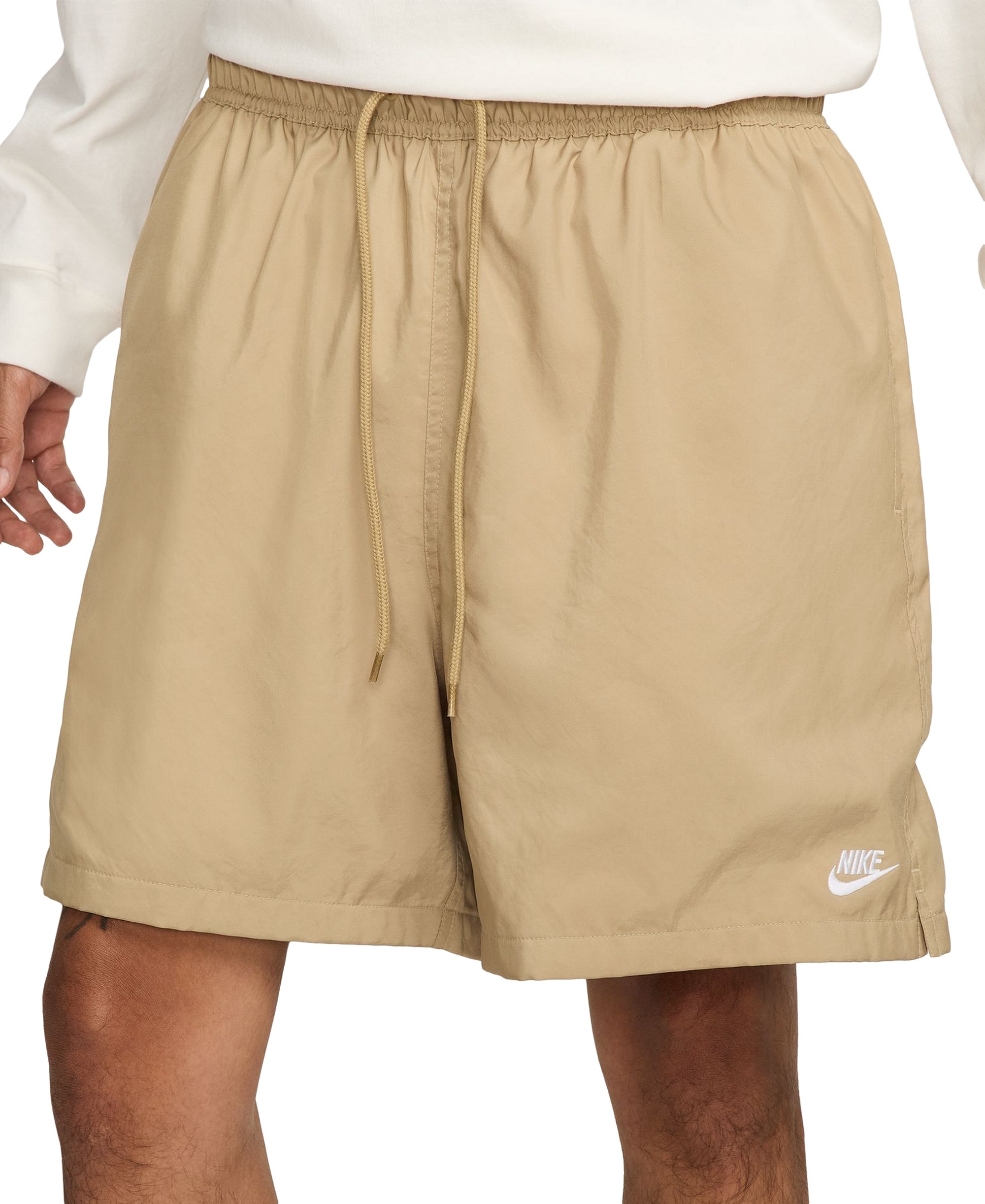 Nike Men's Club Flow Relaxed-Fit Drawstring Shorts - Parachute Beige/white