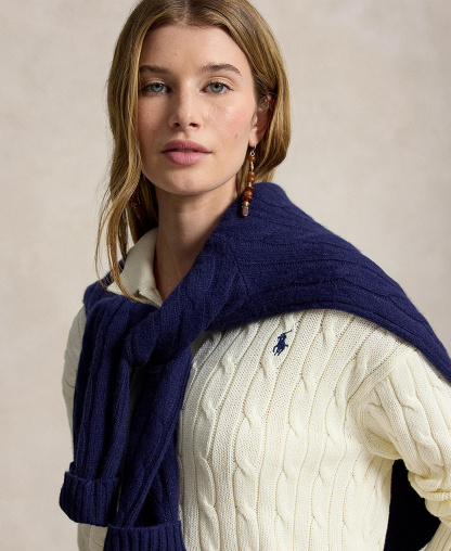 Polo Ralph Lauren Women's Polo Collar Long-Sleeve Cardigan - Clubhouse Cream