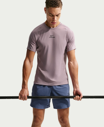 Nike Men's Pro Training Dri-Fit Short-Sleeve T-Shirt - Light Violet/Black