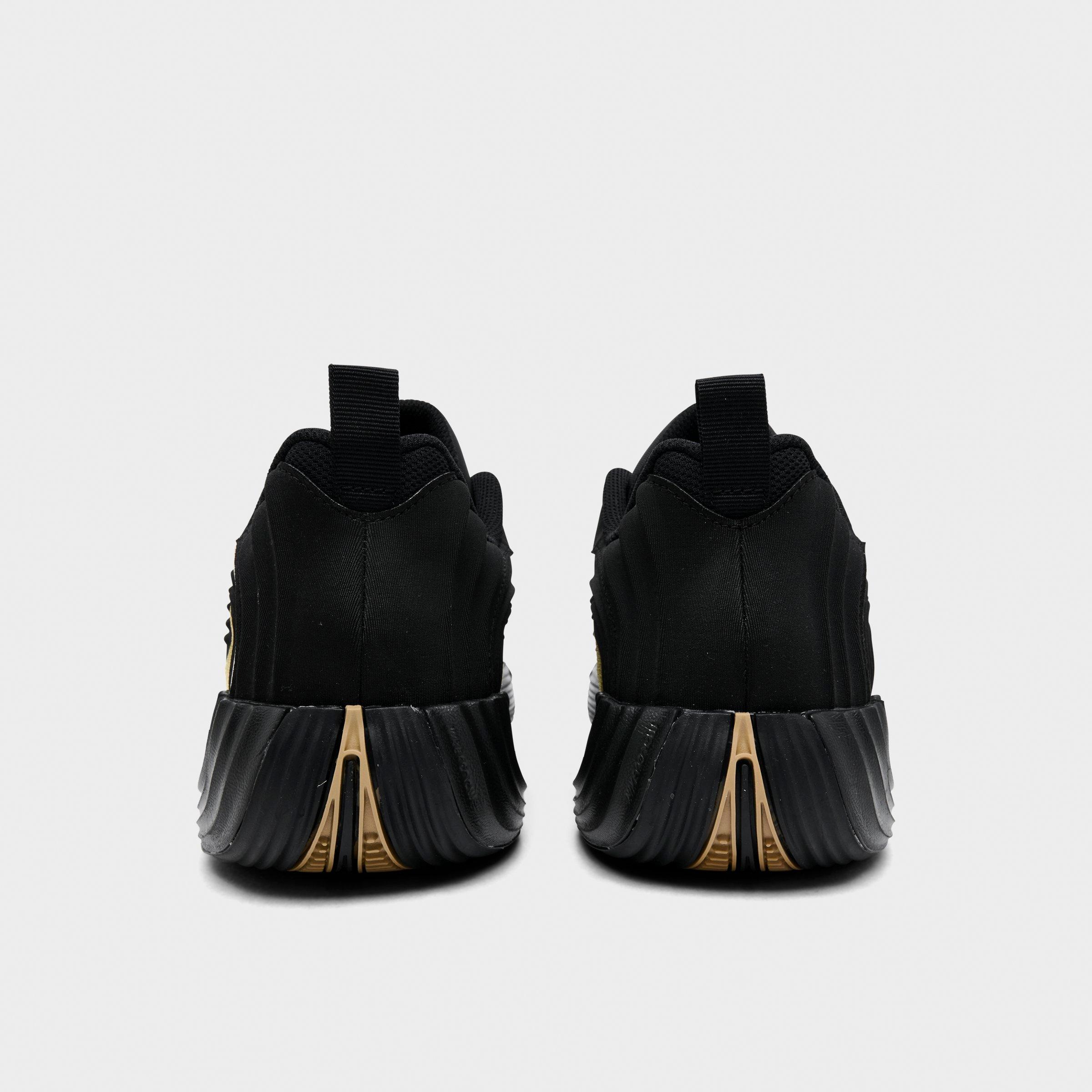 Men's Nithtke Giannis Immortality 5 Basketball Shoes - Part 1 - Black/Gum Light Brown/Volt/Metallic Gold - Back view
