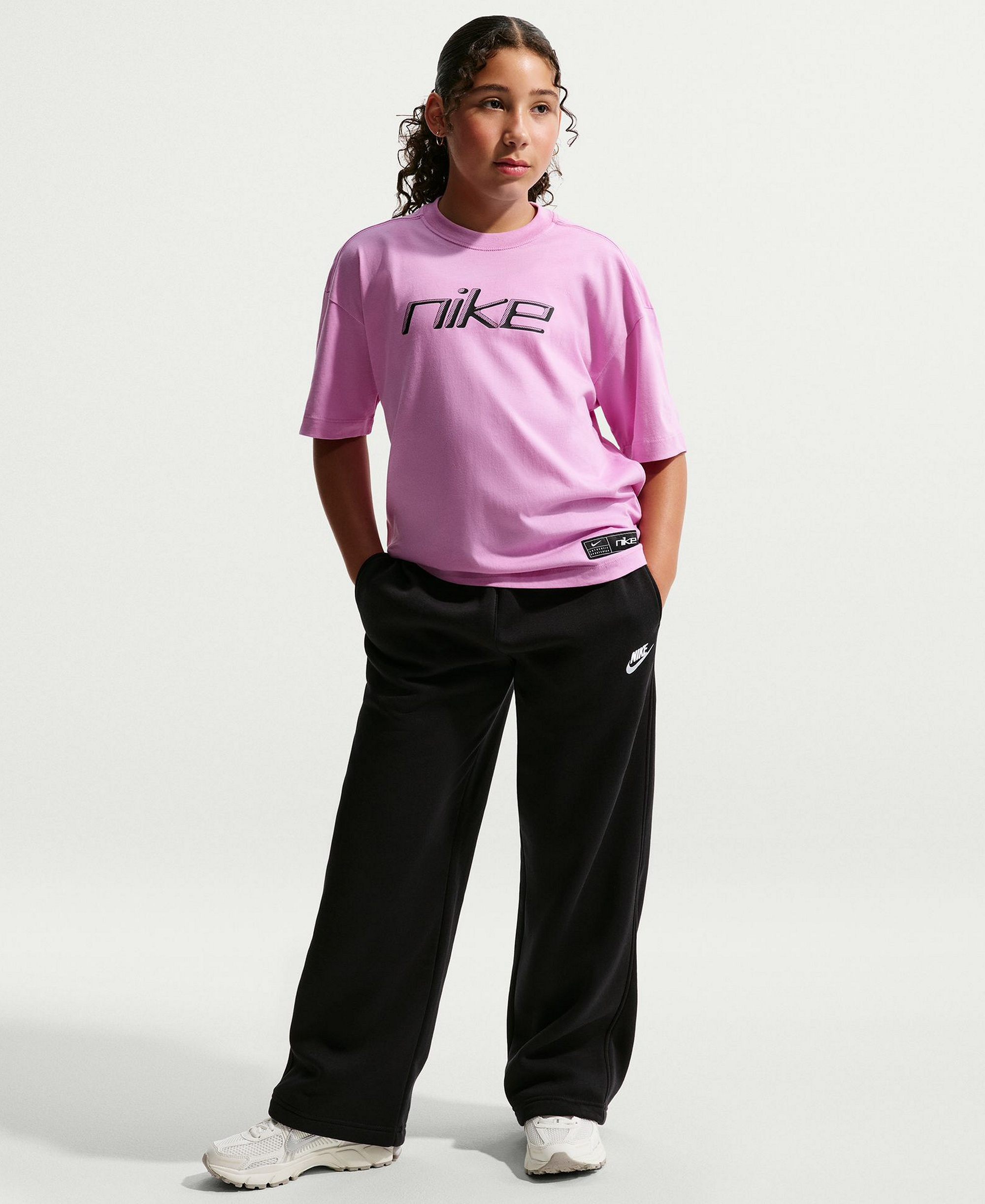 Nike Girls' and Boys' 7-20 Sportswear Loose Open-Hem Pants - Black