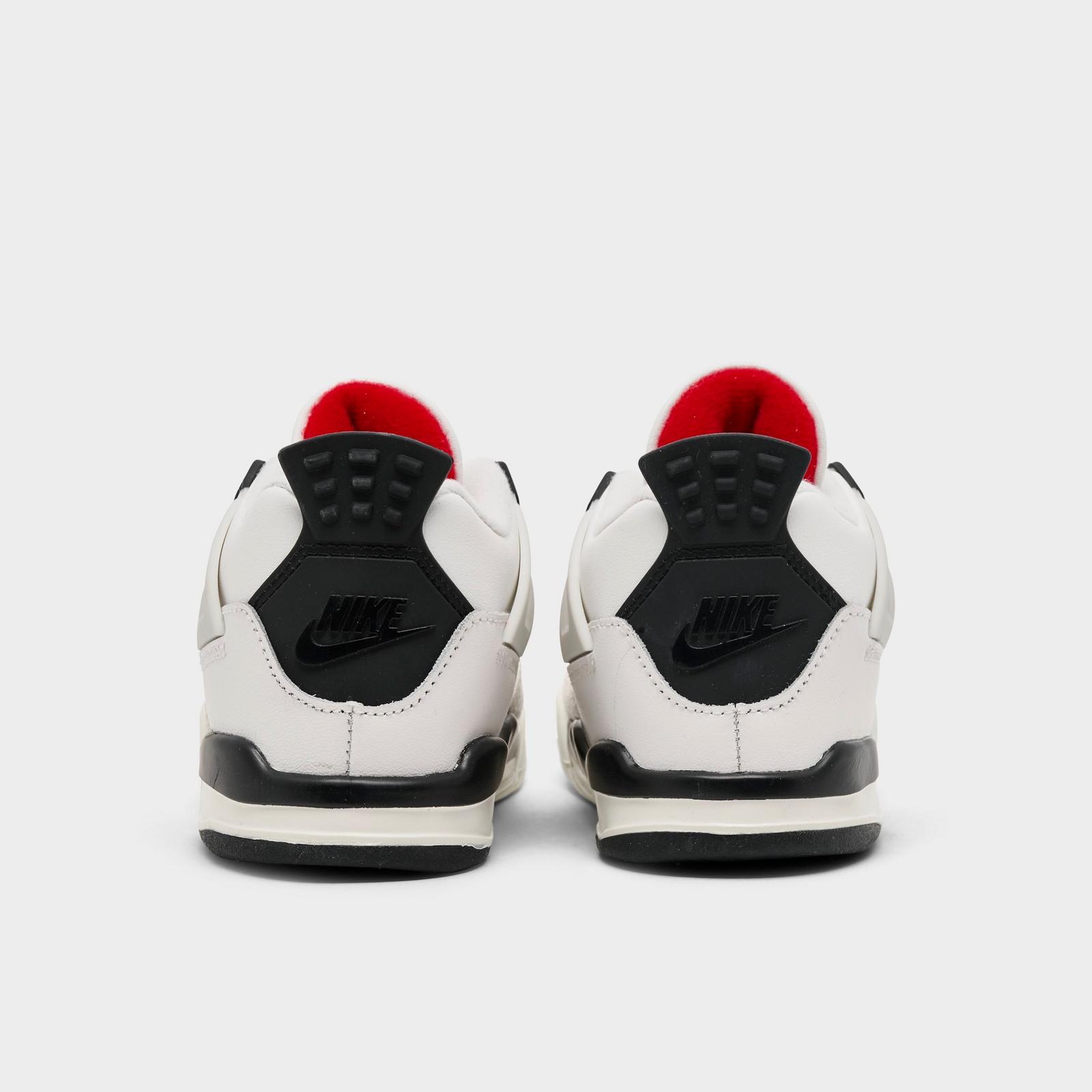 Kids' Toddler Air Jordan Retro 4 Basketball Shoes - Sail/University Red/Black - view 4