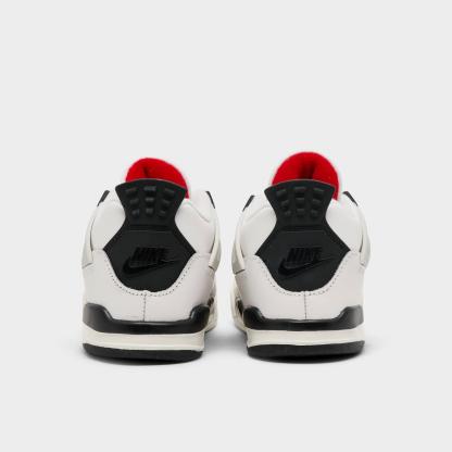 Kids' Toddler Air Jordan Retro 4 Basketball Shoes - Sail/University Red/Black - view 4
