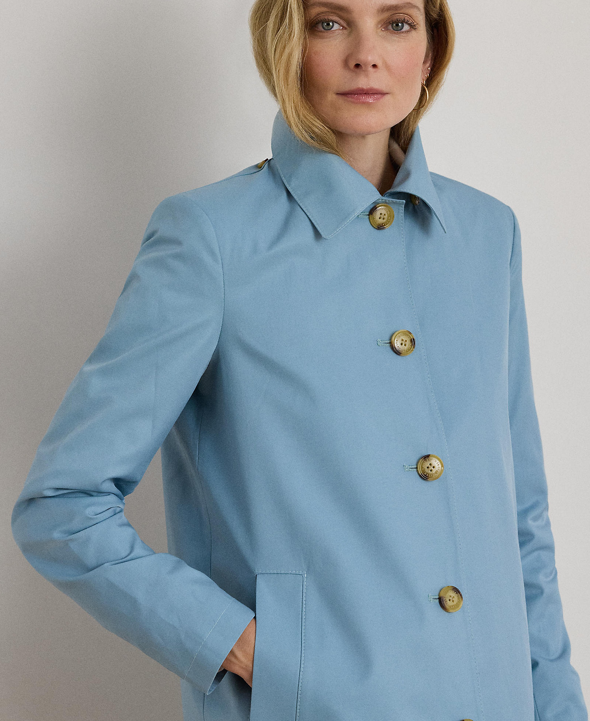 Lauren Ralph Lauren Women's Hooded Raincoat - Blue Note
