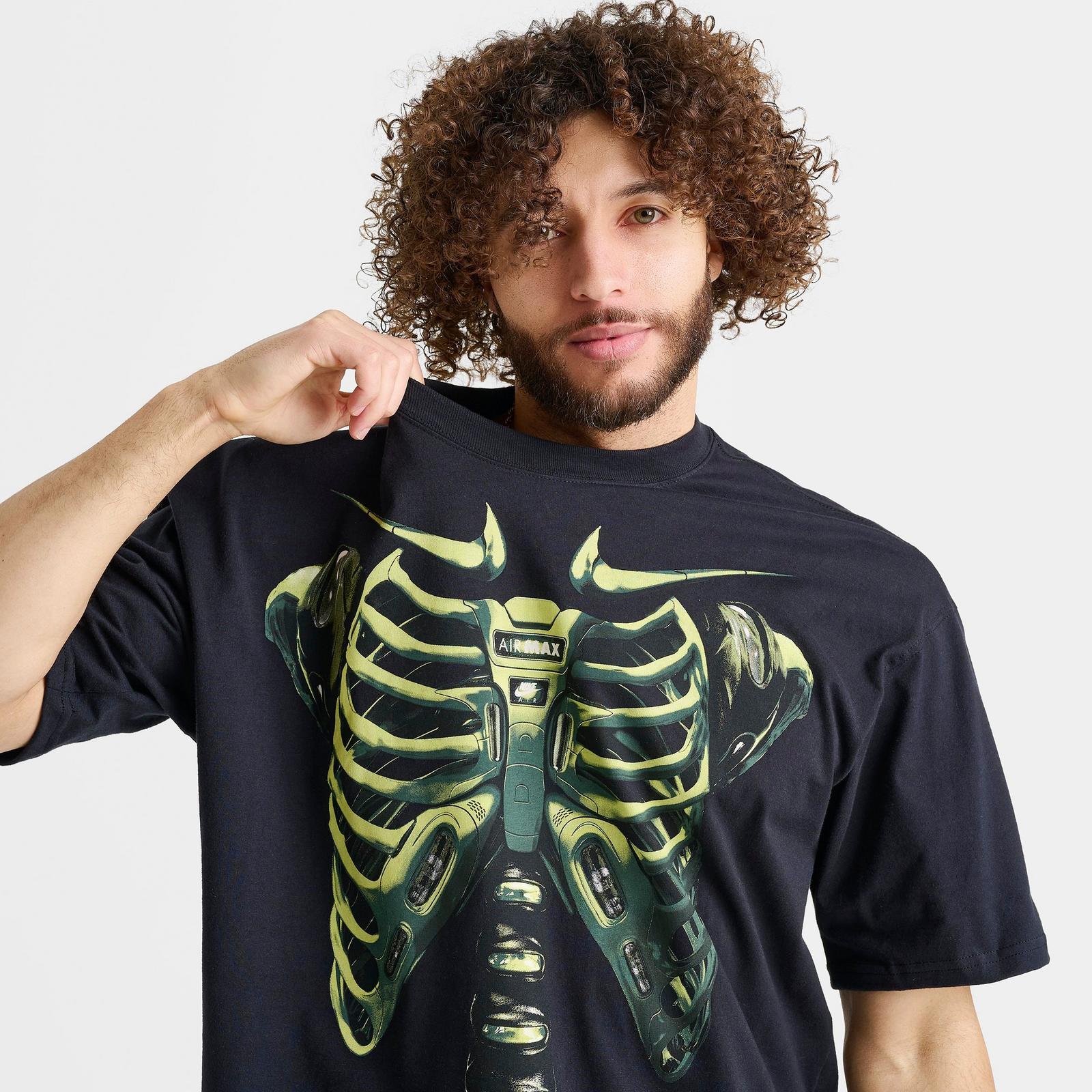 Men's Nike Sportswear Anatomy of Air Graphic T-Shirt - Black/Volt
