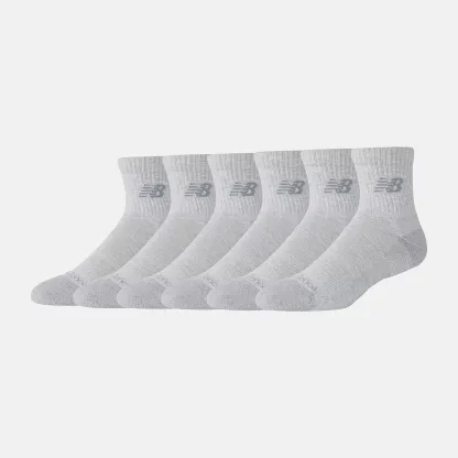 New Balance Active  QTR Socks 6 Pack, LAS65202AGT