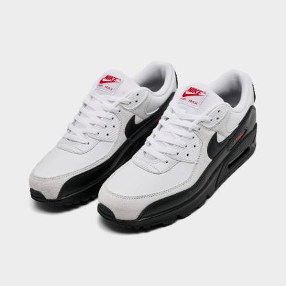 Men's Nike Air Max 90 Casual Shoes - White/Black/University Red