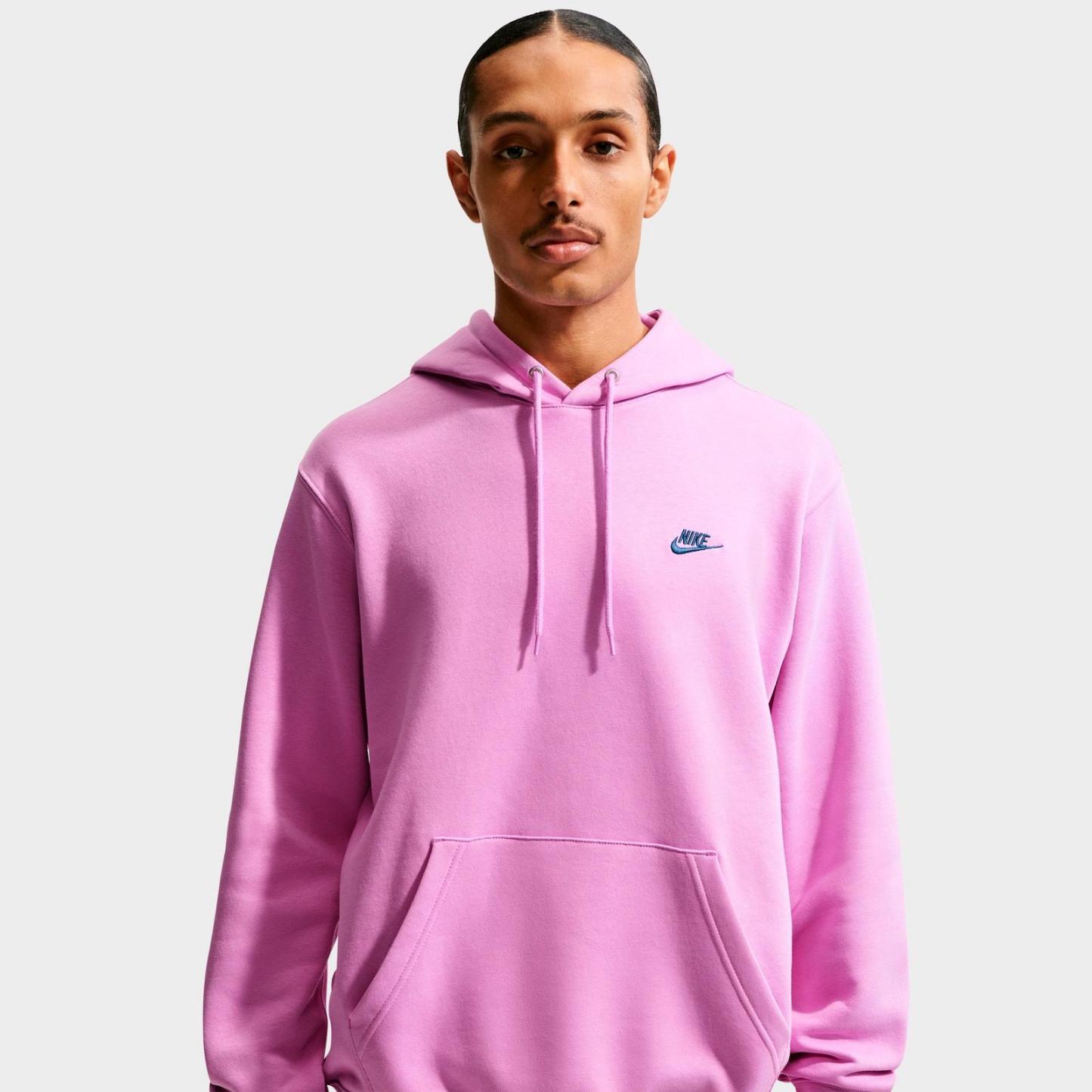 Men's Nike Club Fleece Premium Embroidered Pullover Hoodie - Court Blue/Court Blue (FN3859-503)