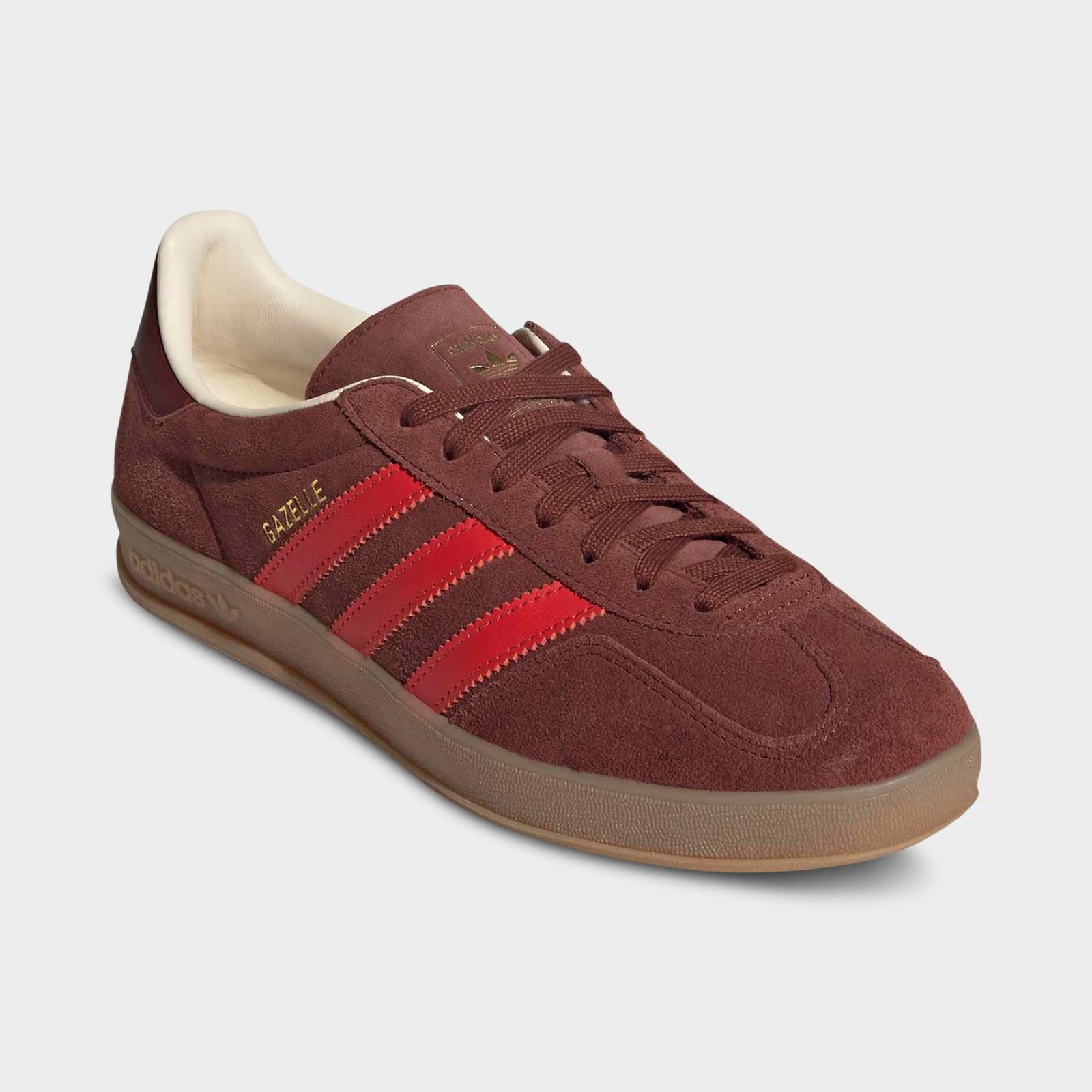 Men's adidas Originals Gazelle Indoor Casual Shoes - Fox Brown/Red/Gum - view 2