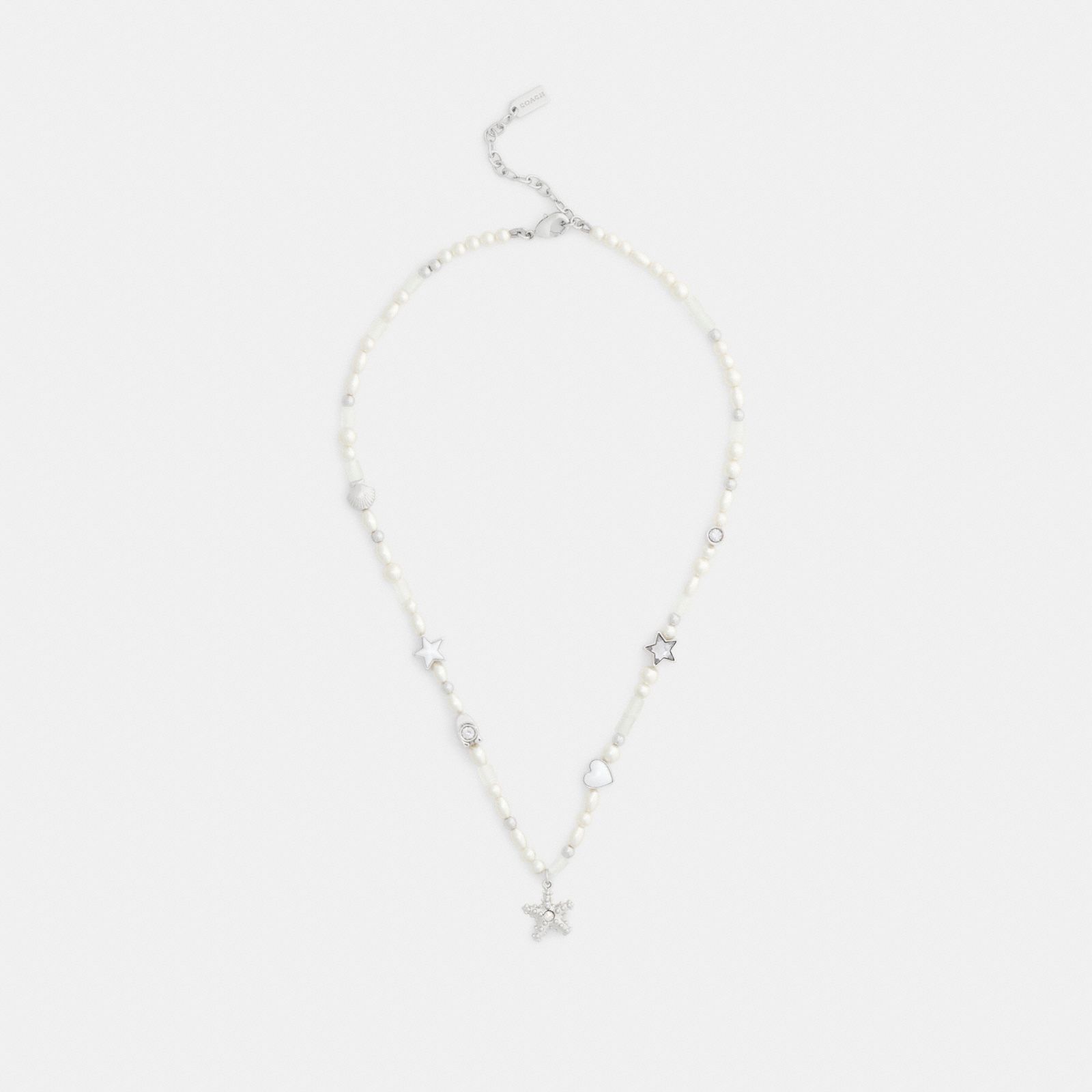 Pearls And Seashell Necklace - Silver/Pearl - view 3