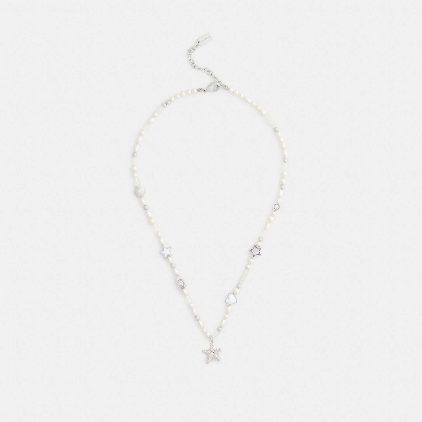 Pearls And Seashell Necklace - Silver/Pearl - view 3