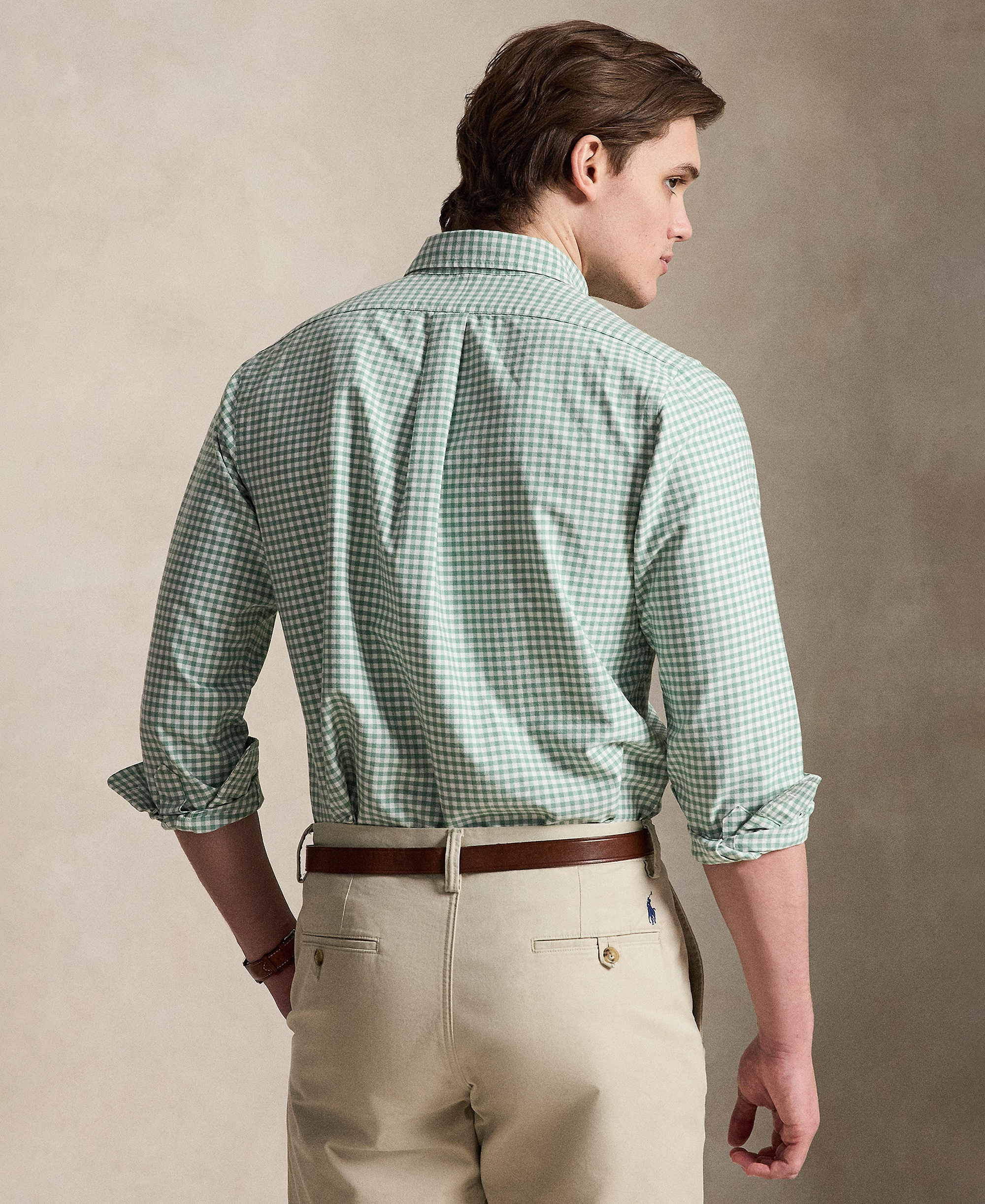 Polo Ralph Lauren Men's Classic-Fit Plaid Brushed Oxford Shirt - Faded Mint/White