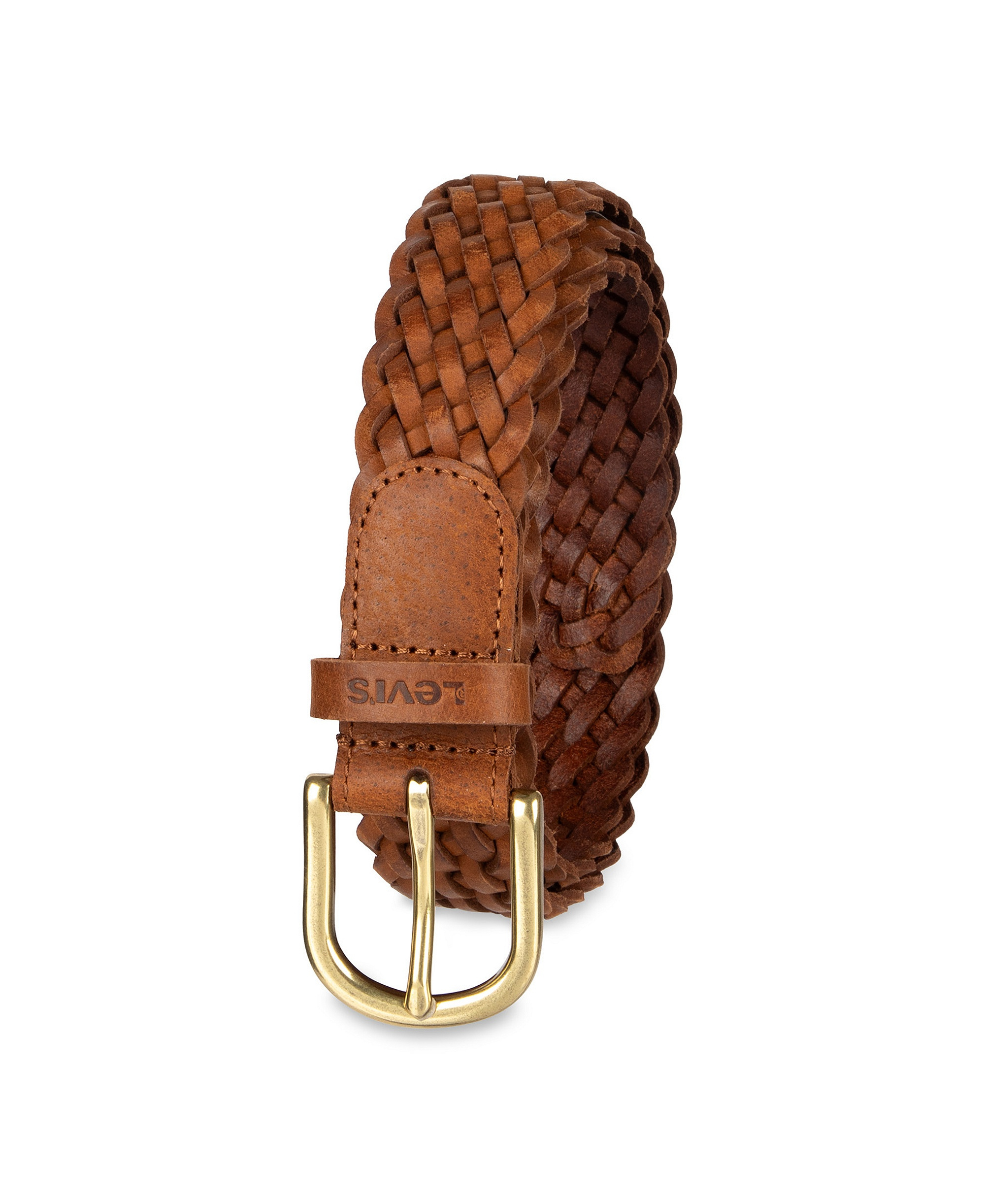 Levi's Women's Fully Adjustable Leather Braided Belt - Tan