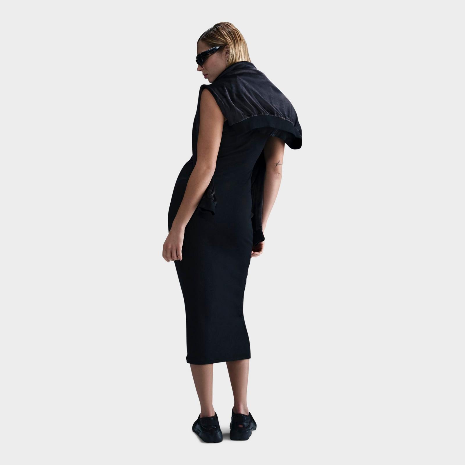 Women's Nike Sportswear Chill Knit Mini-Rib Tank Dress - Black/Sail