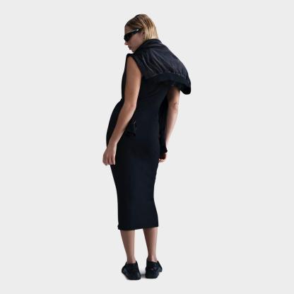 Women's Nike Sportswear Chill Knit Mini-Rib Tank Dress - Black/Sail