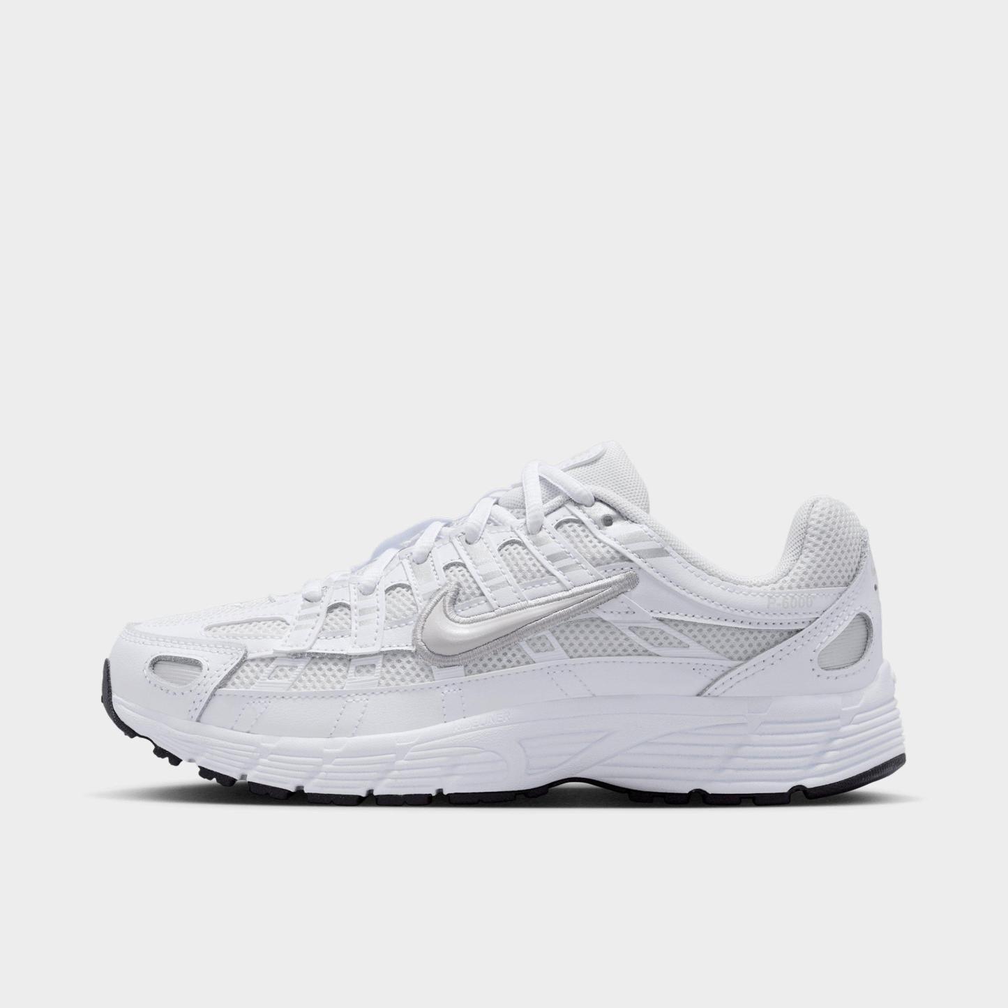 Big Kids' Nithtke P-6000 Casual Shoes - Platinum Tint/White/Metallic Silver/Platinum Tint - Left shoe facing left. Outside of the shoe.