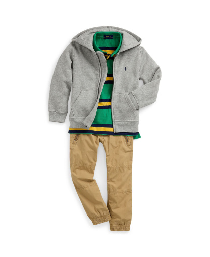 Polo Ralph Lauren Boys' 2T-7 Cotton Fleece Hoodie - Dark Sport Heather