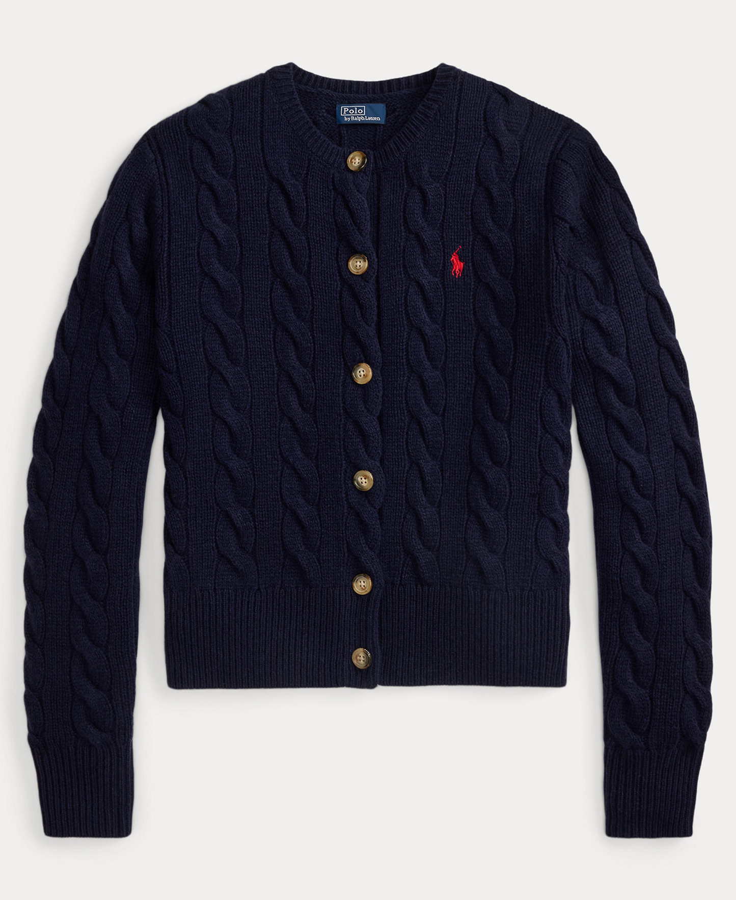 Polo Ralph Lauren Women's Cable-Knit Wool-Cashmere Cardigan Sweater - Hunter Navy