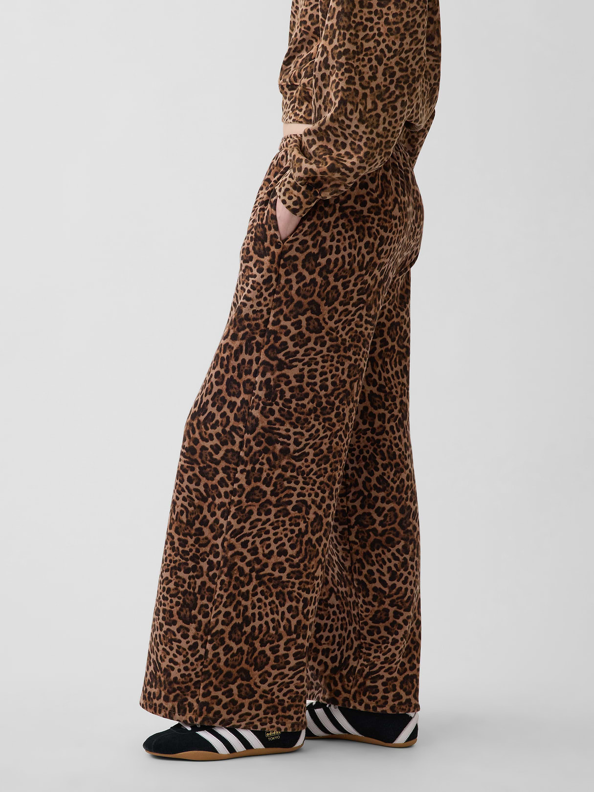 VintageSoft Baggy Sweatpants - Brown leopard