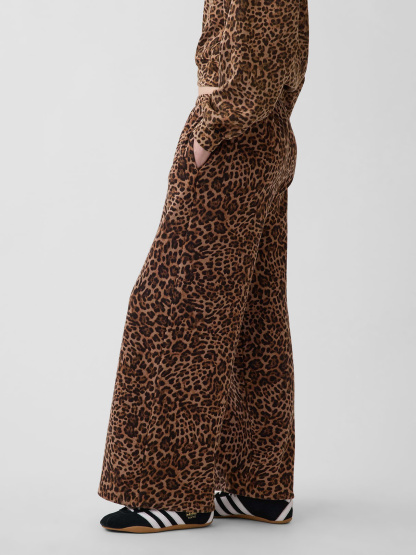 VintageSoft Baggy Sweatpants - Brown leopard