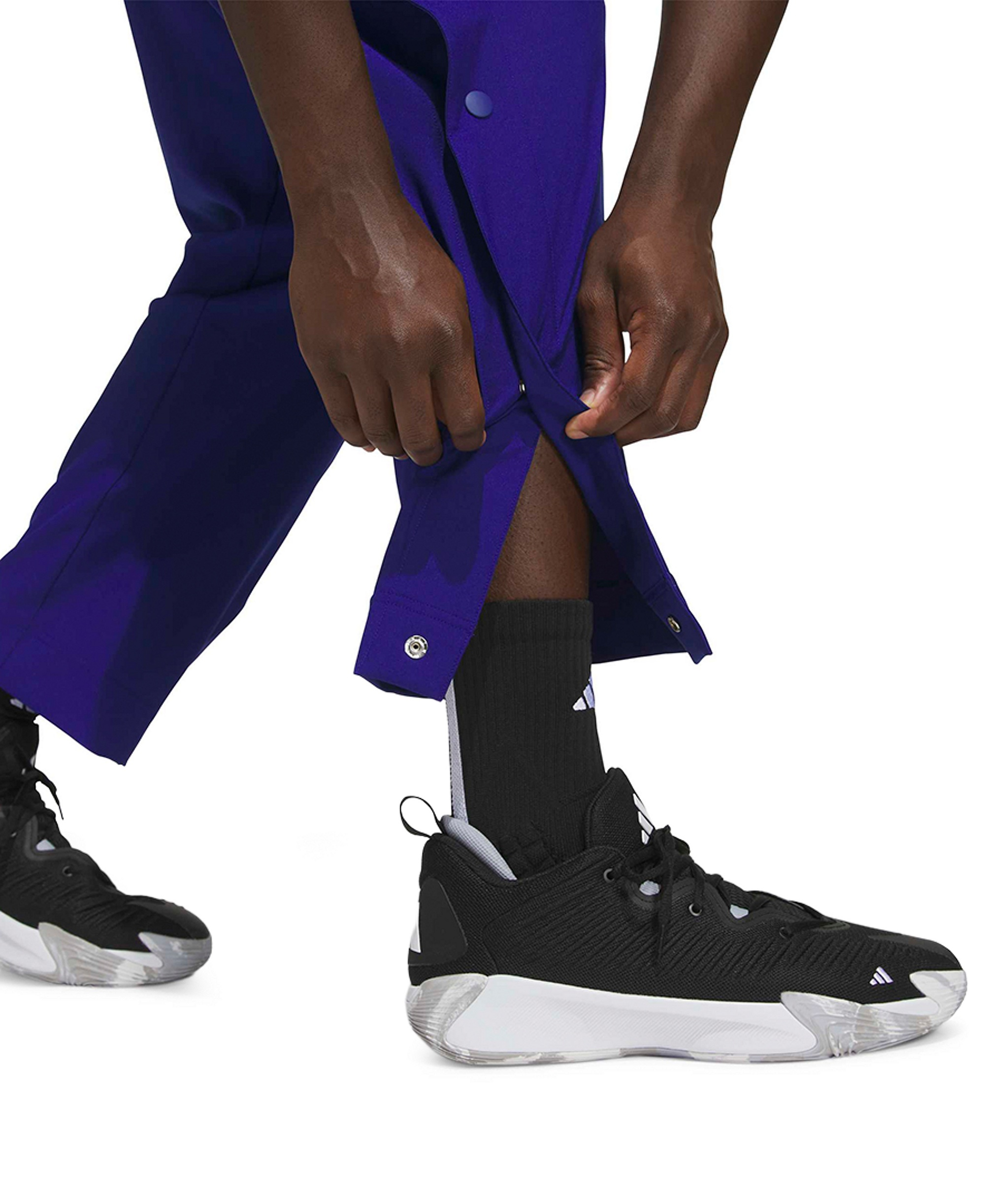 adidas Men's Three-Stripe Woven Snap Pants - Mystery Ink/Black/Solar Turbo