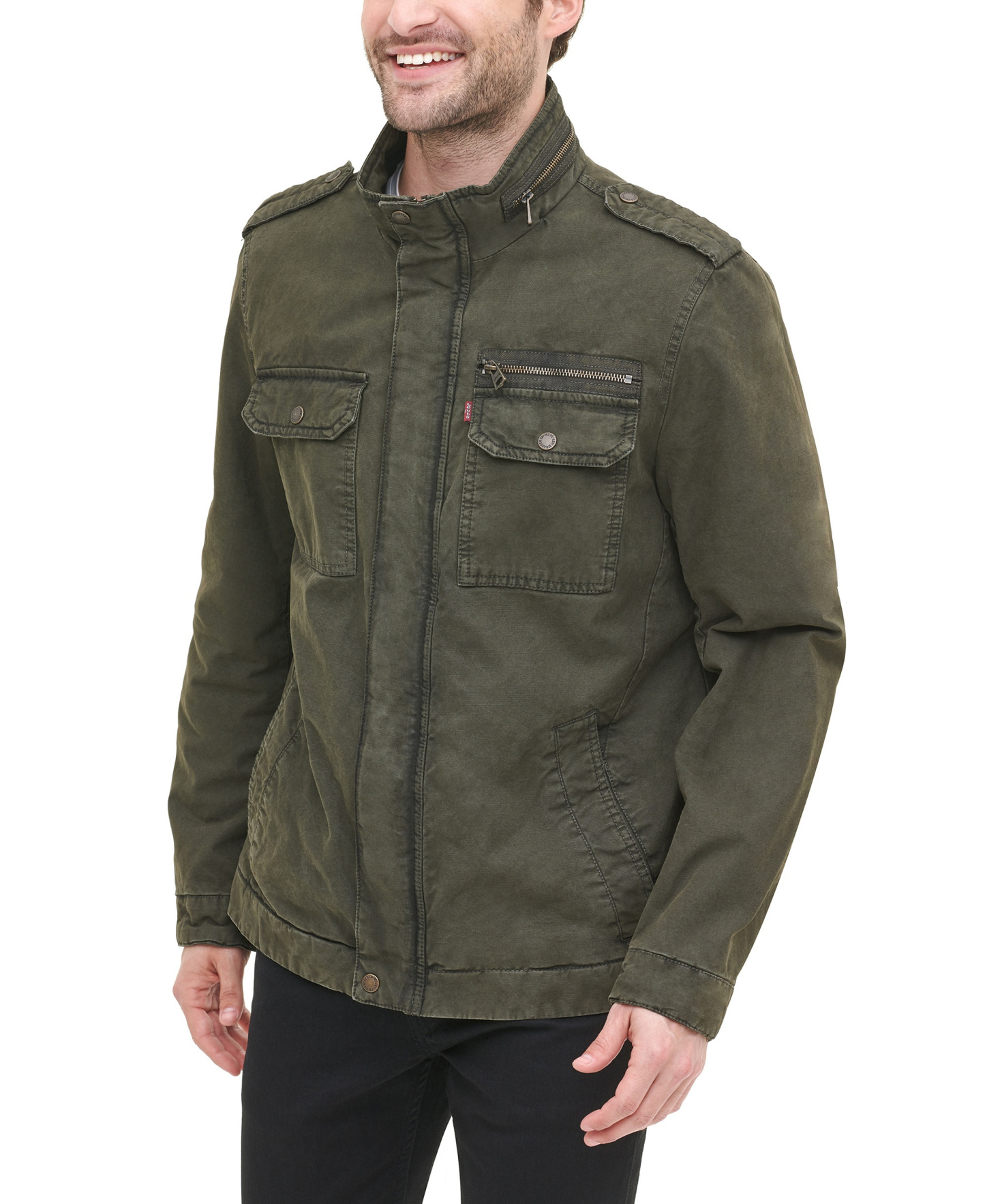 Levi's Men's Cotton Zip-Front Jacket - Olive