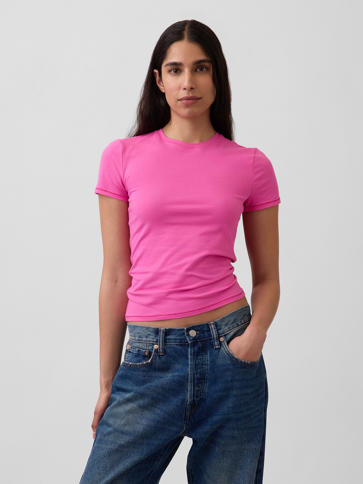 CloseKnit Jersey T-Shirt - Happy pink