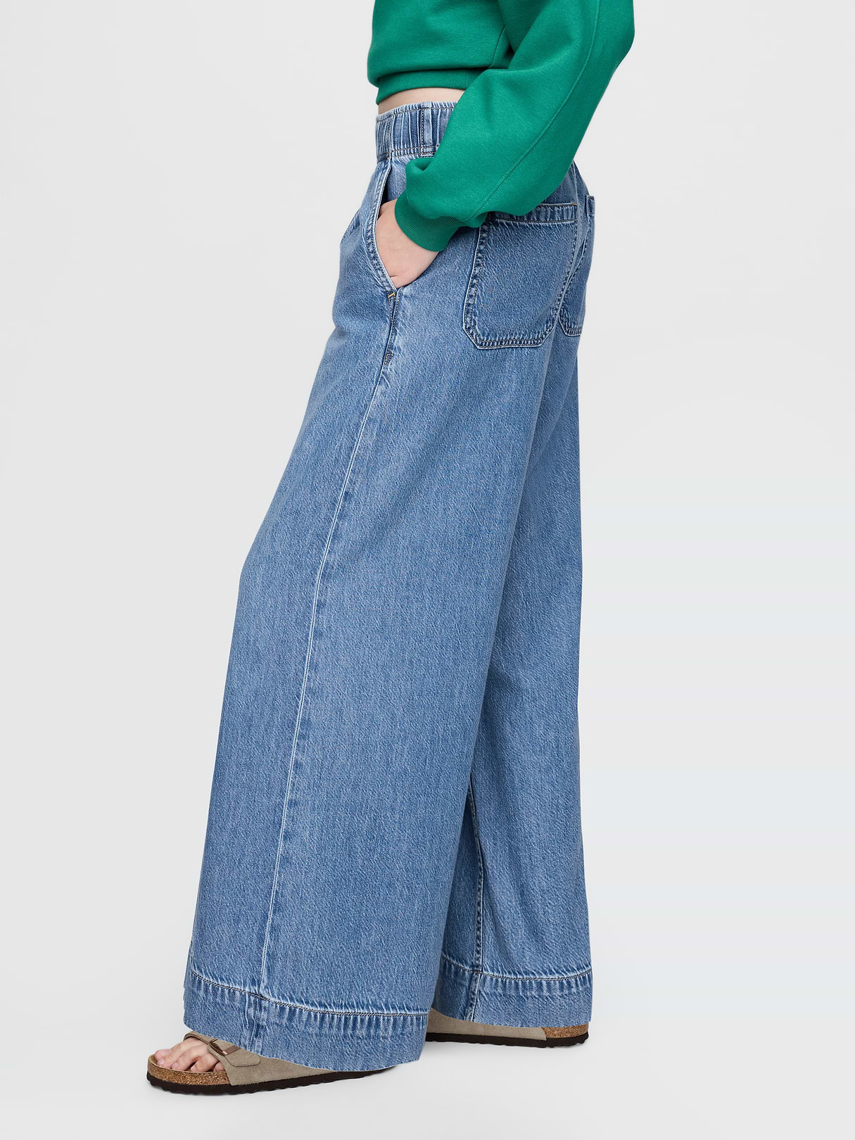 Mid Rise UltraSoft Easy Baggy Jeans - Medium indigo